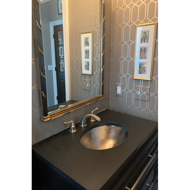 Premier Copper Products 17" Oval Under Counter Hammered Copper Bathroom